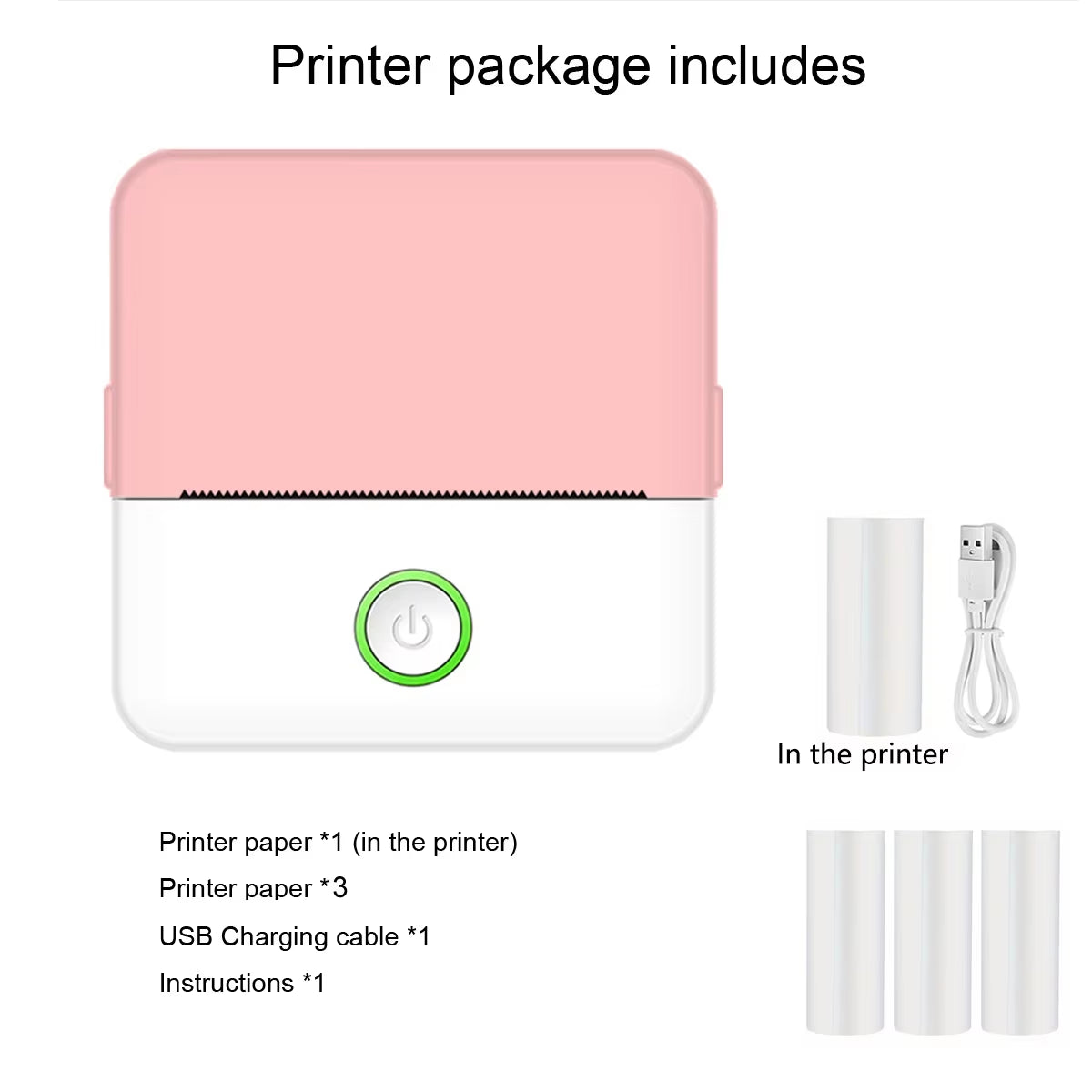 Mini Printer, Inkless Sticker Maker, Free Cut Small Pocket Printer, Portable Thermal Printer for Photo Journal Notes Memo