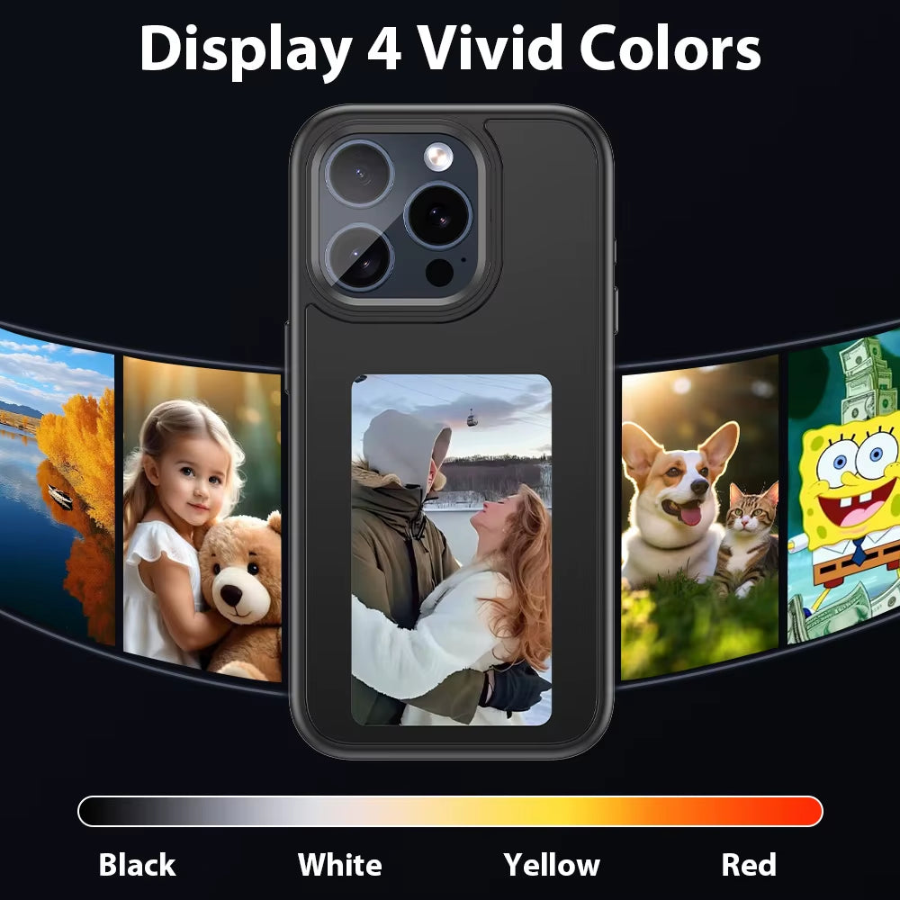 NFC Function Phone Case DIY Electronic Ink Case for  15 14 Pro 3.7Inch Screen Display Box Wireless Transmission Projection